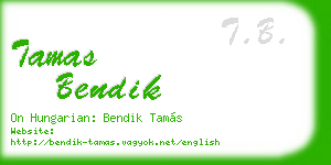tamas bendik business card